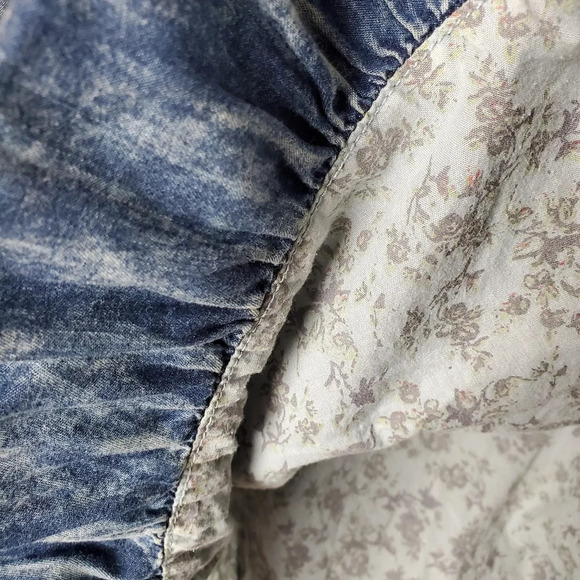 Vintage Denim A Line Skirt Stonewash  Pleats Embroidered Size Small Twee - Picture 6 of 11